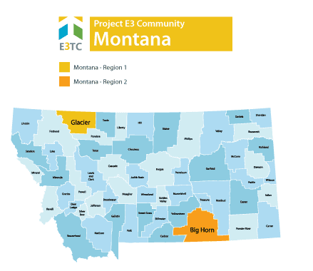 This map shows the Geographic Regions where Project E3 will provide technical assistance.