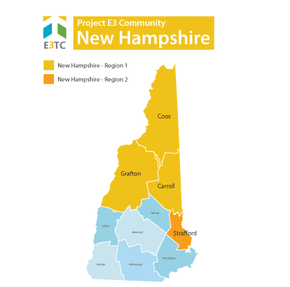 This map shows the Geographic Regions where Project E3 will provide technical assistance.