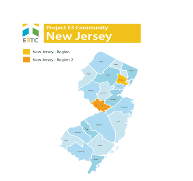 This map shows the Geographic Regions where Project E3 will provide technical assistance.