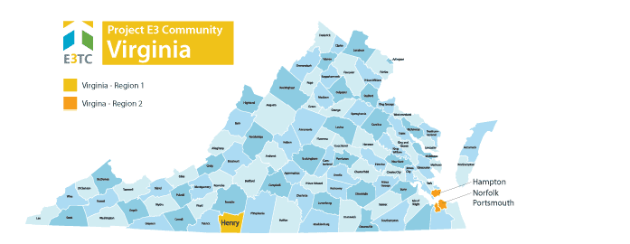 This map shows the Geographic Regions where Project E3 will provide technical assistance.